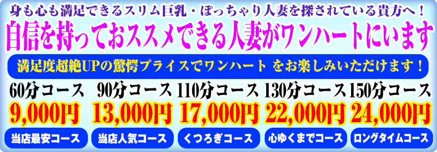 満足度超絶UPの驚愕プライスでワンハート をお楽しみいただけます！